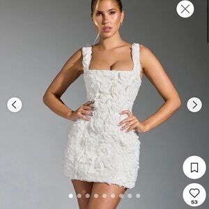 Oh Polly Floral-Apliqué Corset Mini Dress